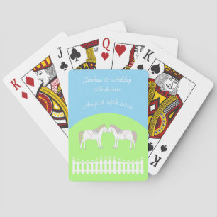 Beautiful White Wedding Horses Custom Playing Cards