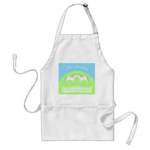 Beautiful White Wedding Horses Custom Standard Apron