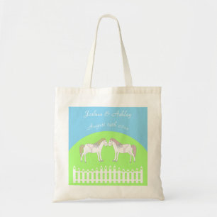 Beautiful White Wedding Horses Custom Tote Bag