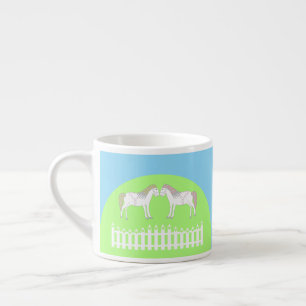 Beautiful White Wedding Horses Espresso Cup