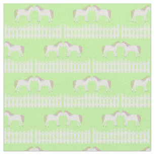 Beautiful White Wedding Horses Fabric