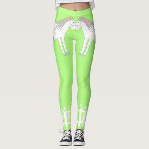 Beautiful White Wedding Horses Leggings