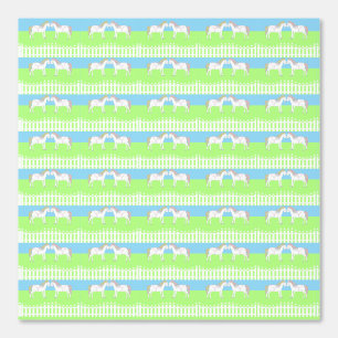 Beautiful White Wedding Horses Patterned Wallpaper
