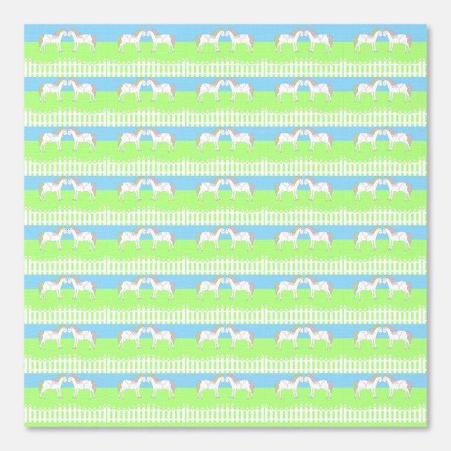 Beautiful White Wedding Horses Patterned Wallpaper (Front)