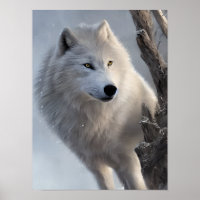 Beautiful White Wolf Art