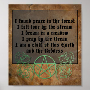 Beautiful Wiccan poem Poster