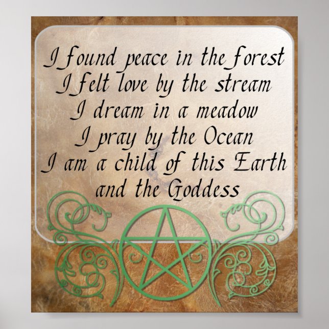 Beautiful Wiccan Poem Poster (Front)