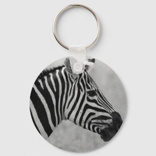 Beautiful wild black and white zebra design key ring