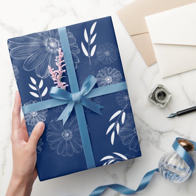 Beautiful Wild Flower Doodles Pattern Wrapping Paper (Gifting)