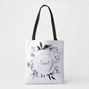 Beautiful Wild Flowers Doodles Tote Bag