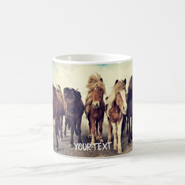Beautiful wild horses coffee mug (Center)