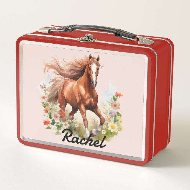 Beautiful Wild Horses Metal Lunch Box (Front)