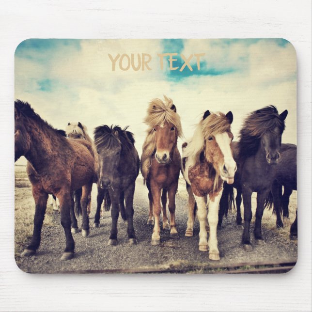 Beautiful wild horses mouse pad (Front)