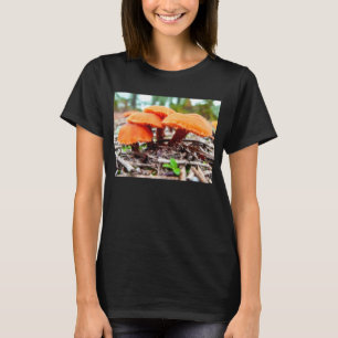 Beautiful wild mushrooms bunch in an autumn field T-Shirt