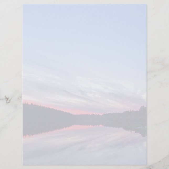 Beautiful Wilderness Sunset over Lake Photo (Front)