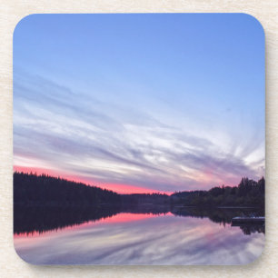 Beautiful Wilderness Sunset over Lake Photo Coaster