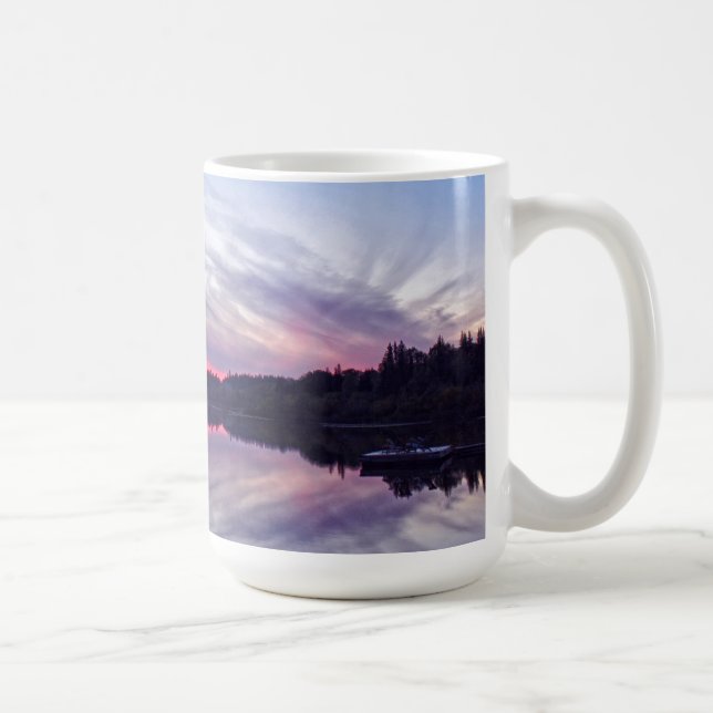 Beautiful Wilderness Sunset over Lake Photo Coffee Mug (Right)