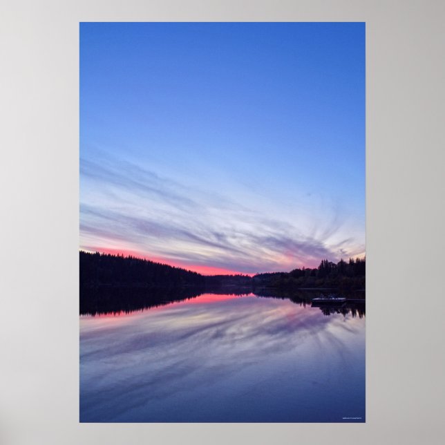 Beautiful Wilderness Sunset over Lake Photo Poster (Front)