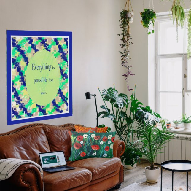 Beautiful Wildflower Acrylic Painting Drk Gen Bkgd Lumbar Cushion (Creator Uploaded)