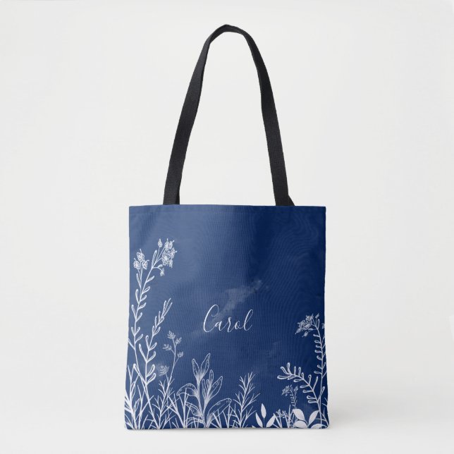 Beautiful Wildflower Doodles Tote Bag (Front)