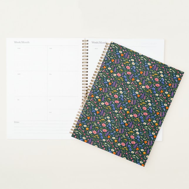 Beautiful Wildflower Garden on Dark Teal Planner (Display)