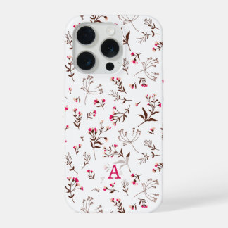 Beautiful Wildflower Initial stylish iPhone 15 Pro Case
