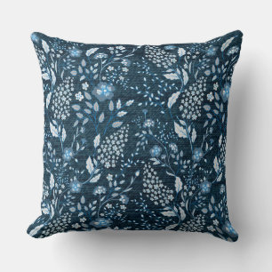 Beautiful Wildflower Pattern on Grassy Background Cushion