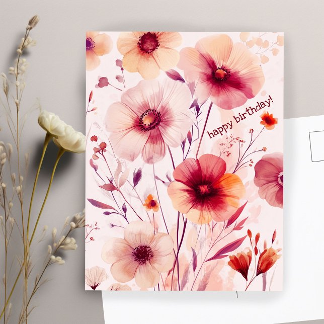 Beautiful Wildflowers Flowers HAPPY BIRTHDAY Postcard (Beautiful Wildflowers Flowers HAPPY BIRTHDAY Postcard
)