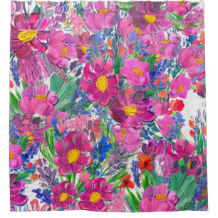 Beautiful Wildflowers: Hand Drawn Artistry. Shower Curtain