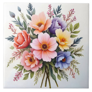 Beautiful Wildflowers Modern Luxury Collection Ceramic Tile