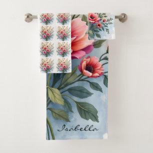 Beautiful Wildflowers Popular Luxury Collection Bath Towel Set