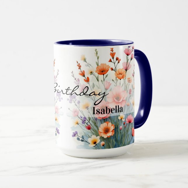 Beautiful Wildflowers Trendy Luxury Collection Mug (Front Right)