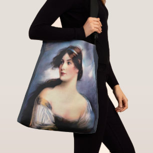 beautiful wind-blown Victorian woman Crossbody Bag
