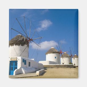 Beautiful windmills on the island of Mykonos, Magnet