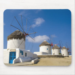 Beautiful windmills on the island of Mykonos, Mouse Pad