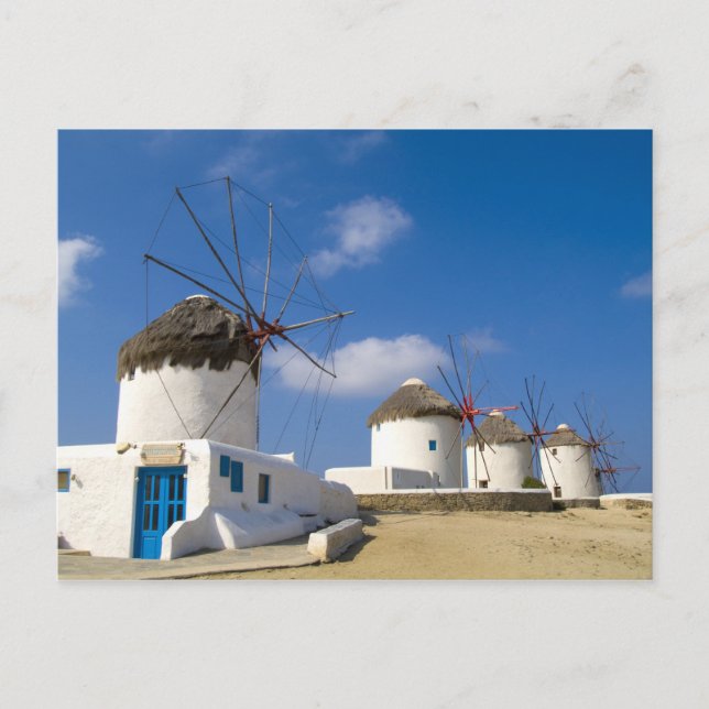 Beautiful windmills on the island of Mykonos, Postcard (Front)