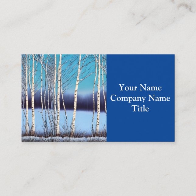 Beautiful Winter Birch Business Card (Front)