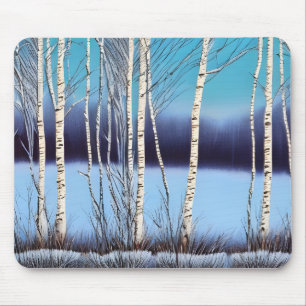 Beautiful Winter Birch Mouse Pad