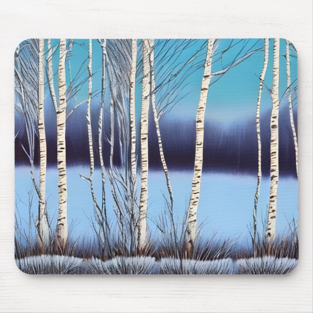 Beautiful Winter Birch Mouse Pad (Front)