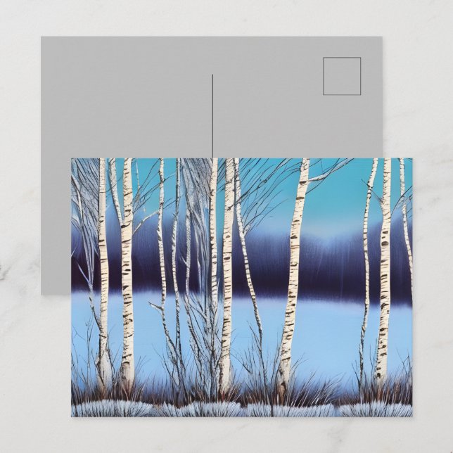 Beautiful Winter Birch Postcard (Front/Back)