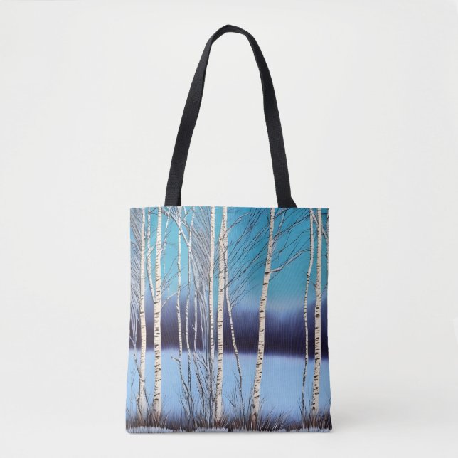 Beautiful Winter Birch Tote Bag (Front)