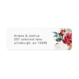 Beautiful Winter Bouquet Wedding Return Address Return Address Label