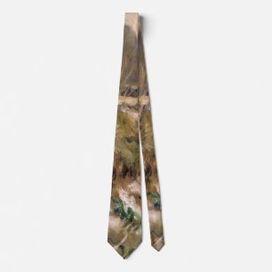 Beautiful Winter Creek Snow Scene Neck Tie