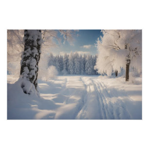 Beautiful Winter Forest Landscape Poster