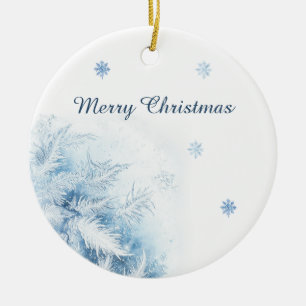 Beautiful Winter Frost Christmas Ceramic Ornament