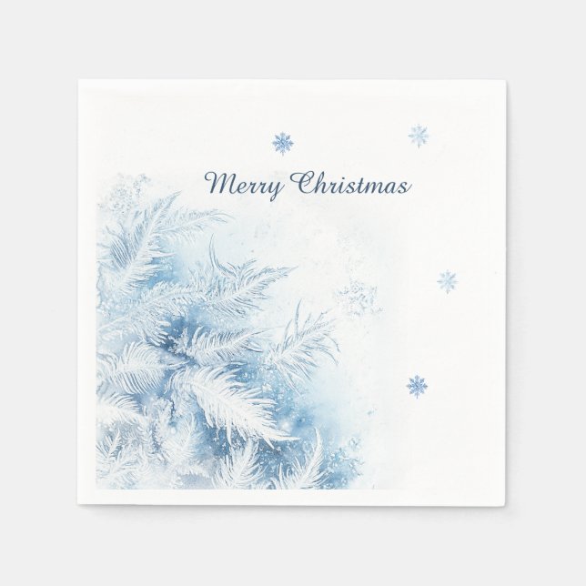 Beautiful Winter Frost Christmas Napkin (Front)