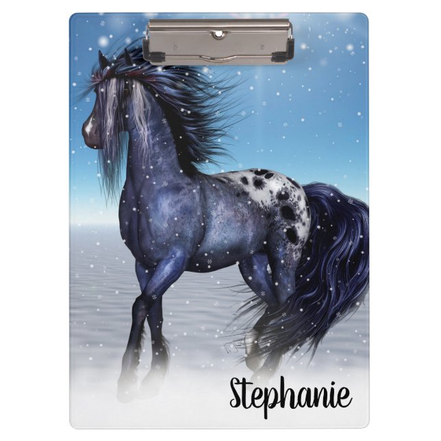 Beautiful Winter Horse Clipboard (Front)