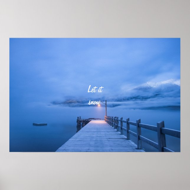 Beautiful Winter Lake with quote Poster (Front)