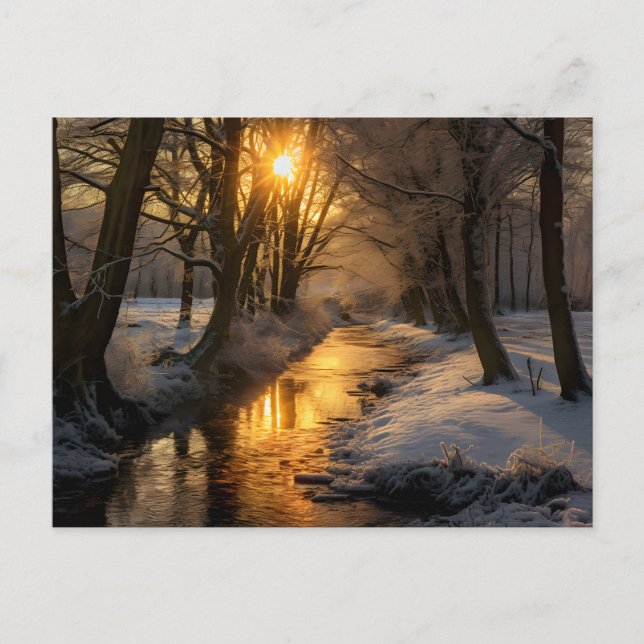 Beautiful winter landscape (AI generated) Postcard (Front)