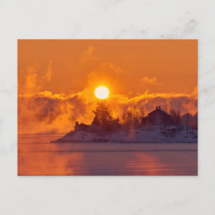 Beautiful winter landscape holiday postcard